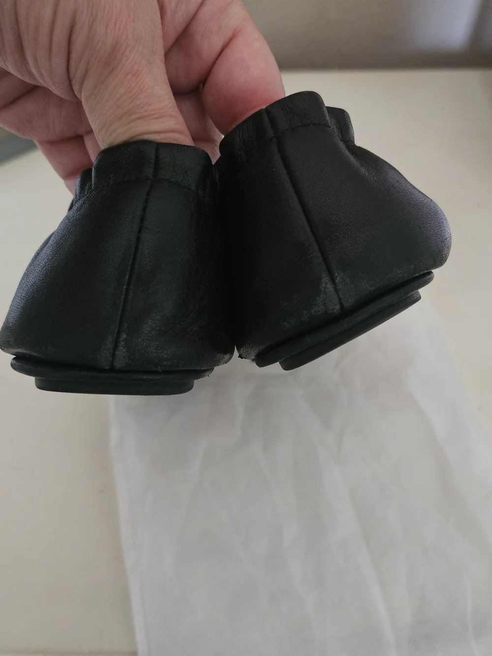 Tory Burch Black Reva Ballet Flats with Gold Logo